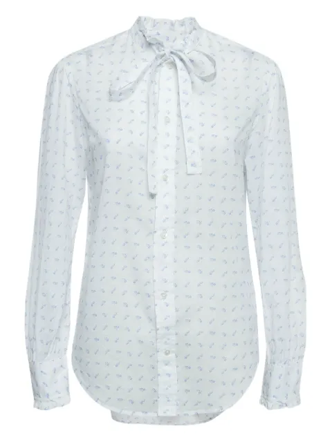 Polo Ralph Lauren Vintage ruffled-neck floral-print shirt