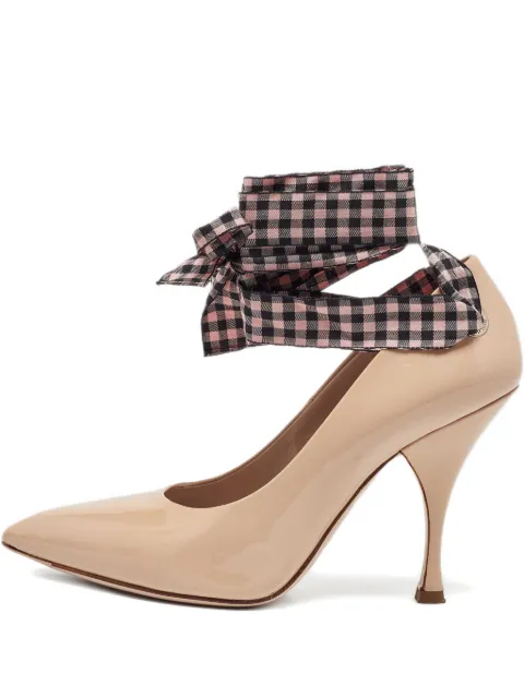 Miu Miu Pre-Owned patent-leather ribbon pumps