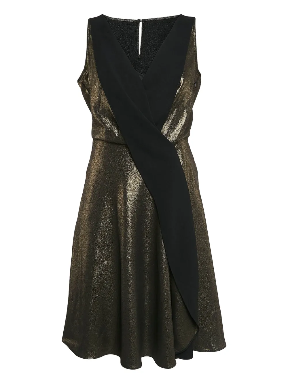 pre-owned metallic wrap dress