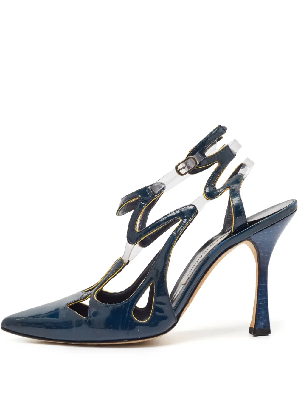 Pre-owned Manolo Blahnik 100mm Wave-pattern Pumps