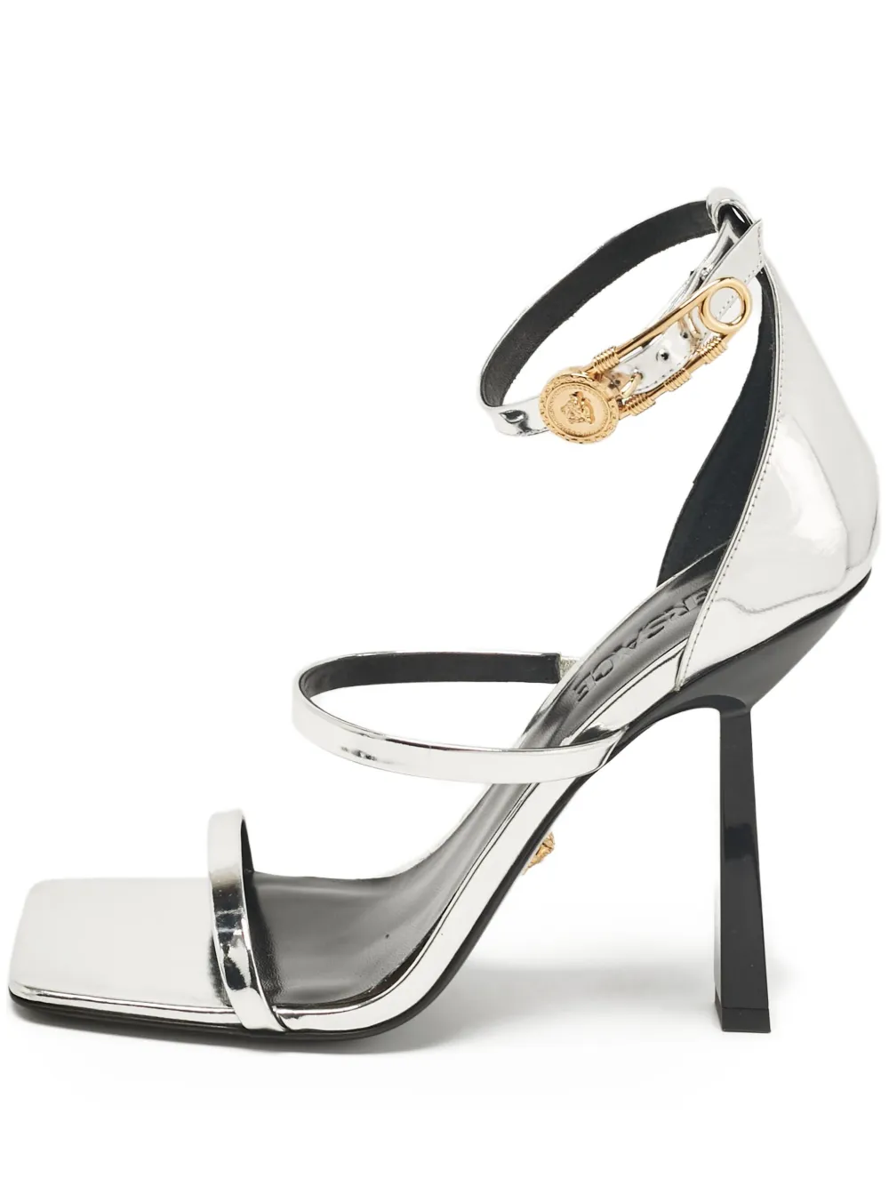 Pre-owned Versace 120mm Medusa Safety Pin Sandals