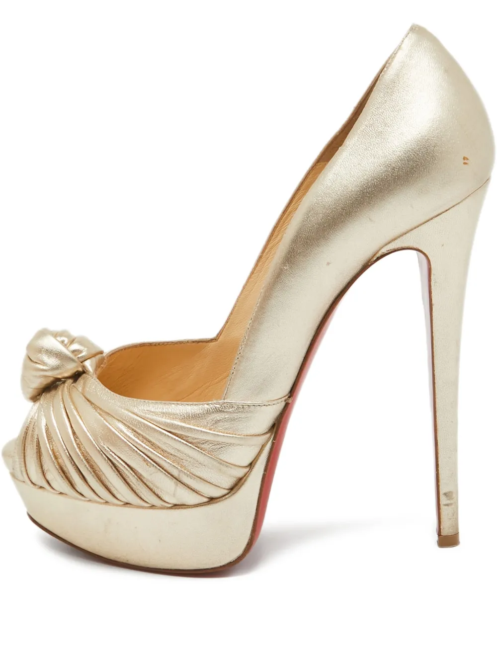 Christian Louboutin Pre-Owned 140mm Jenny leather pumps | Gold | Image 1