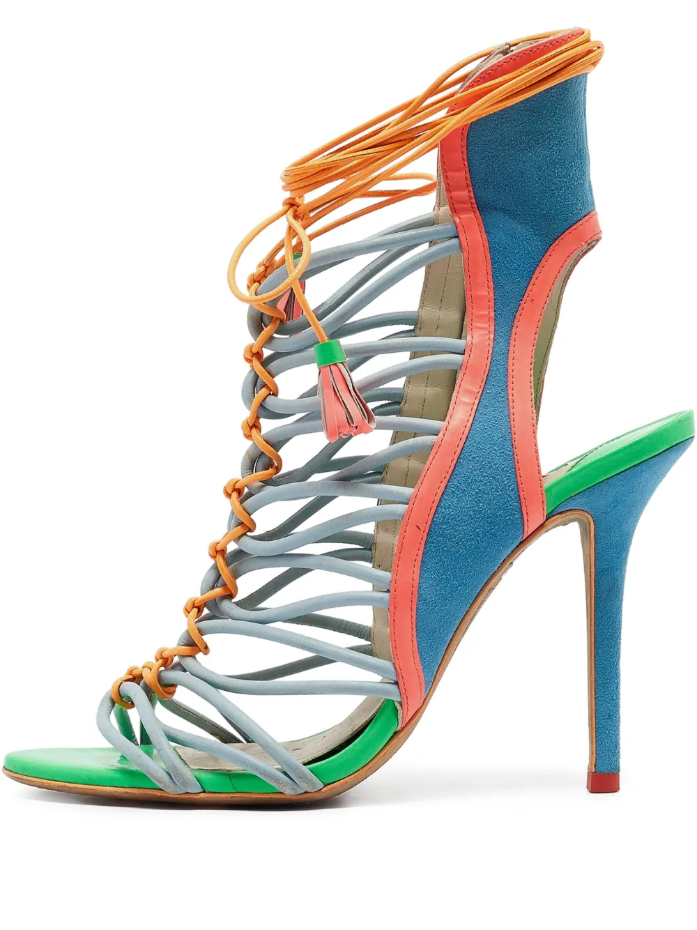 Sophia Webster sandales pre-owned 110 mm à design colour block | bleu | Image 1