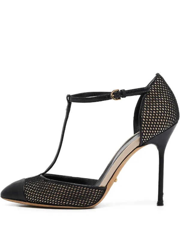 Sergio Rossi Vintage Pre-Owned T-strap Stiletto Pumps Black FARFETCH PH