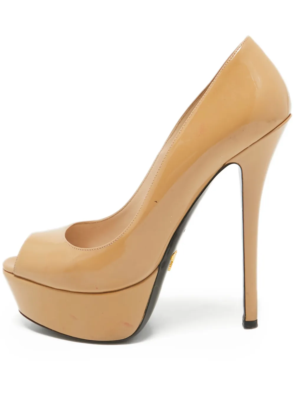 Prada Pre-Owned 150mm patent-finish pumps | Brown | Image 1