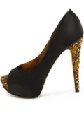 Gina pre-owned 130mm peep-toe stiletto pumps - Black