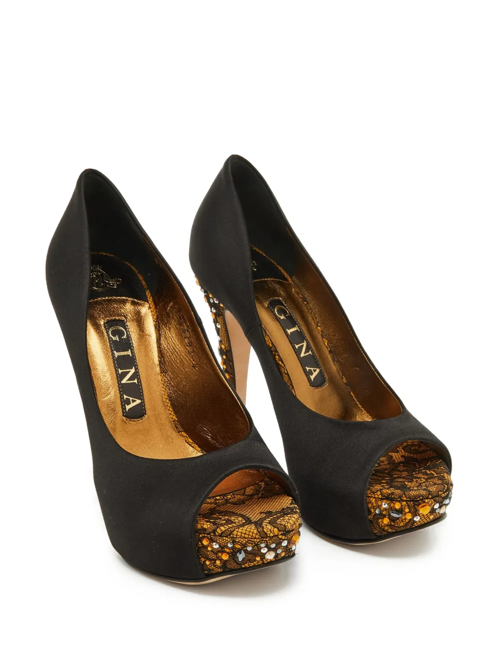Gina pre-owned 130mm peep-toe stiletto pumps | Image 2