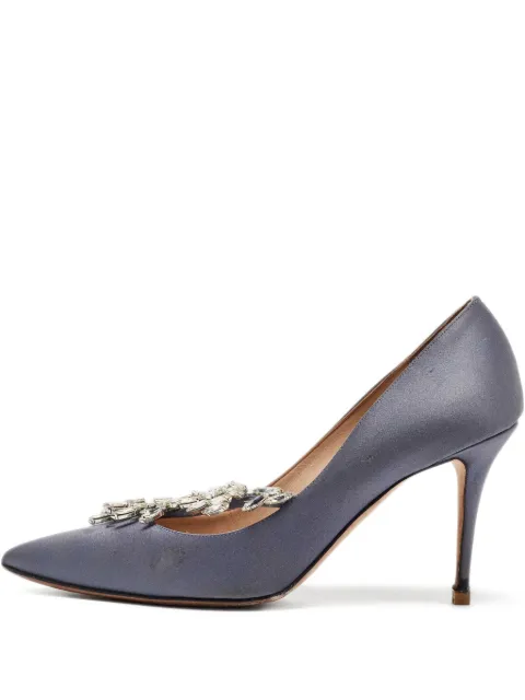Manolo Blahnik 90mm satin pointed-toe pumps
