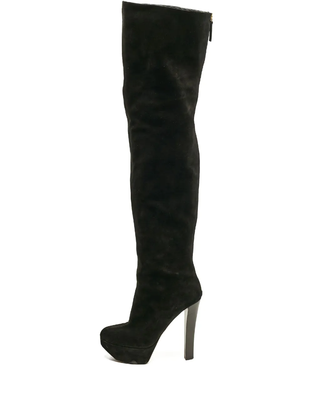 Pre-owned Giuseppe Zanotti Vintage 115mm Platform Over-the-knee Boots In Black