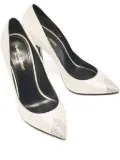 Saint Laurent Pre-Owned Tower crystal heel satin pumps - Grey