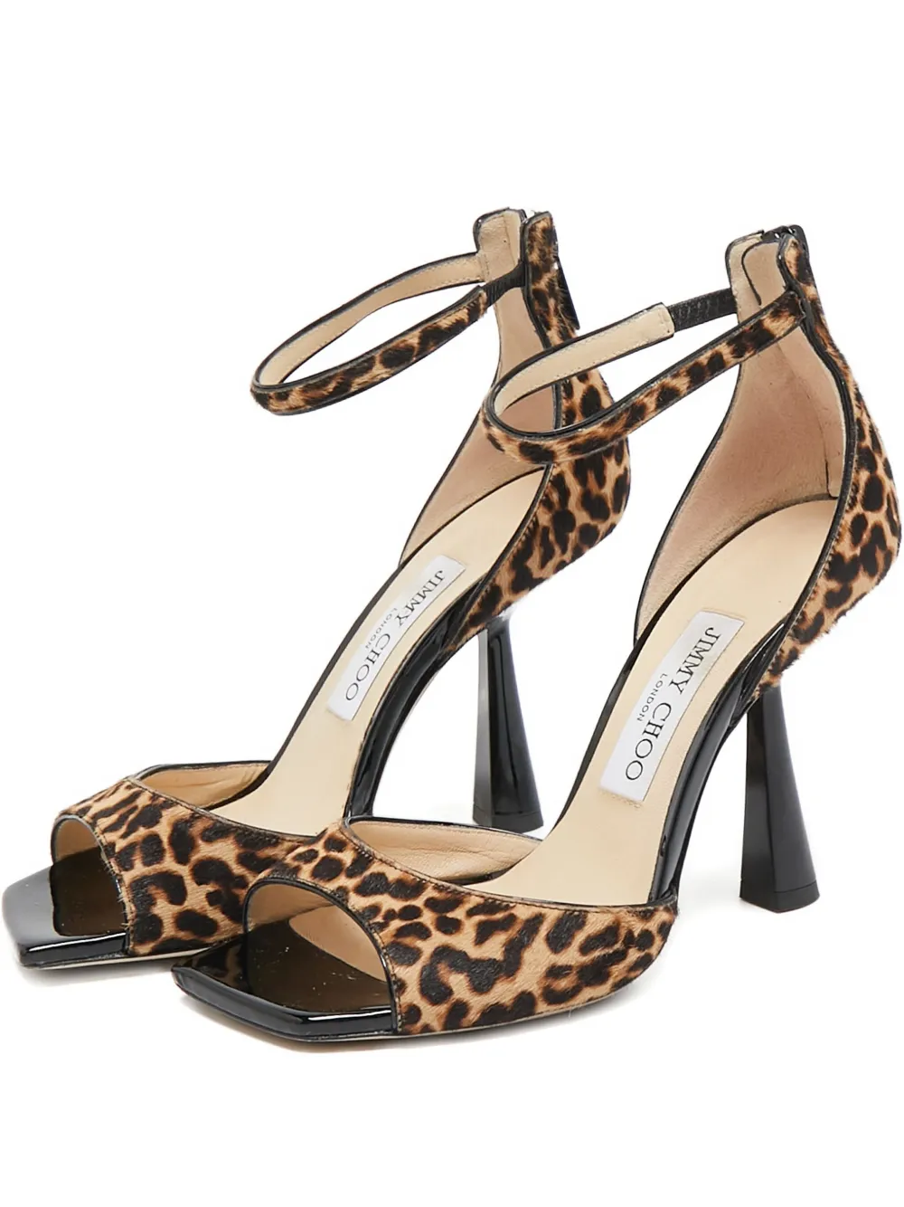 Jimmy Choo Pre-Owned 110mm leopard-print leather sandals | Brown | Image 1