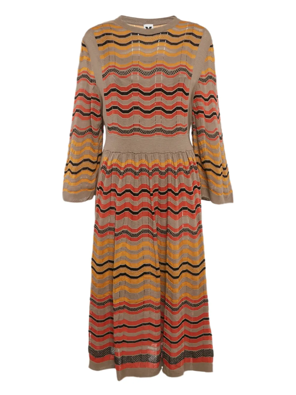 Missoni Pre-Owned vestido midi con estampado en zigzag | marrón | Image 1