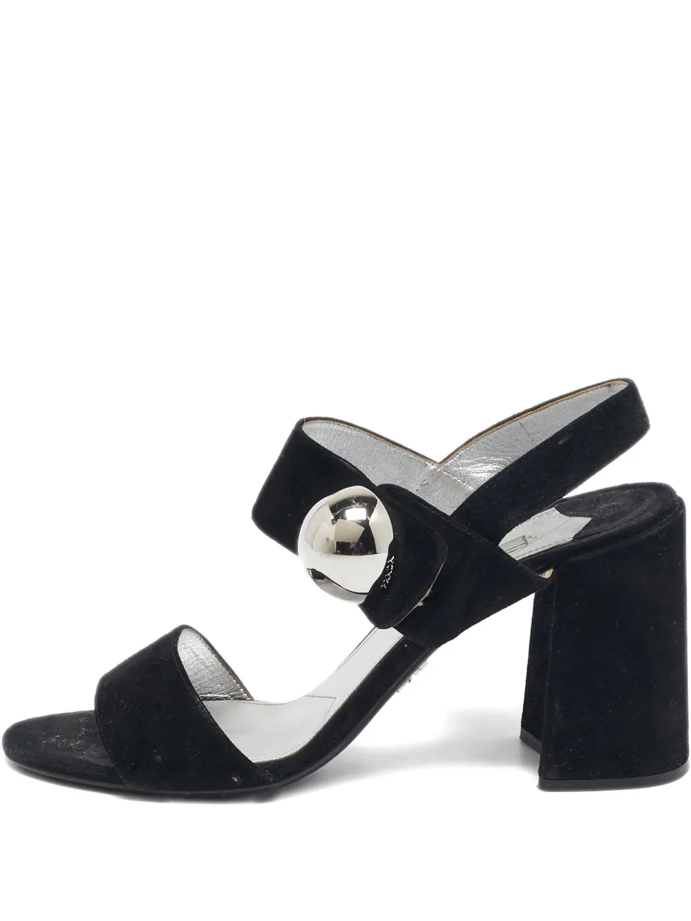 Pre-owned Prada Suede Sphere Heel Sandals