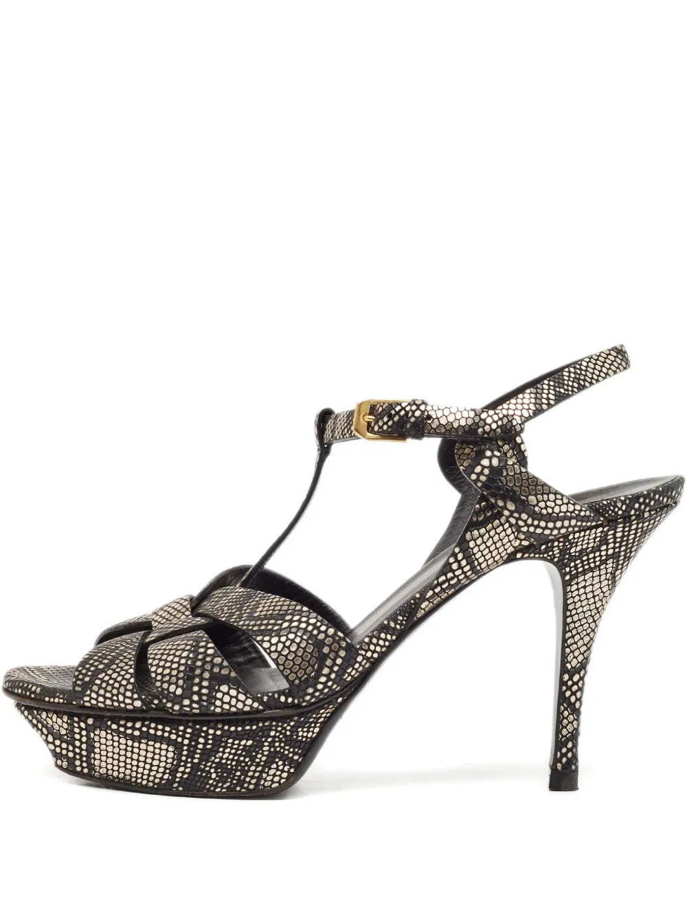 Pre-owned Saint Laurent 2024 Tribute Patent Leather Platform Sandals