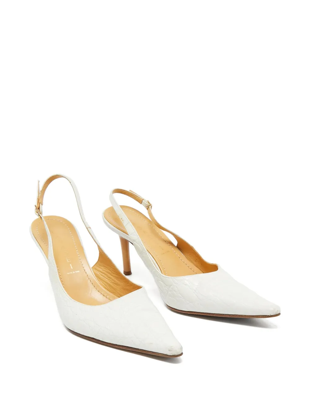 Casadei Vintage Pre-Owned 80mm quilted leather slingback pumps | Image 2