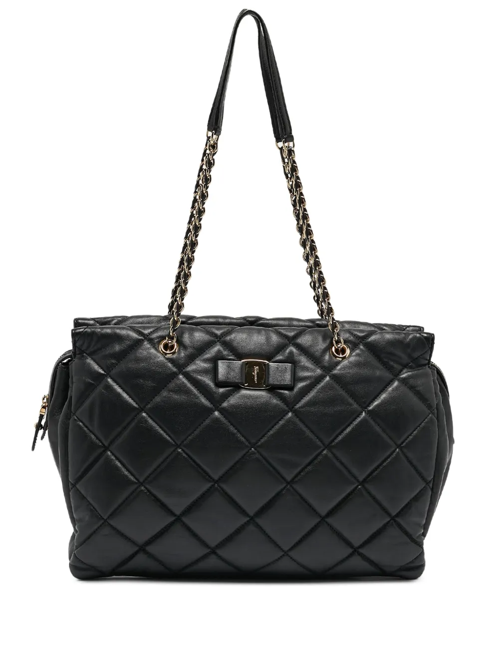 Ferragamo Pre-Owned quilted leather shoulder bag | Black | Image 1