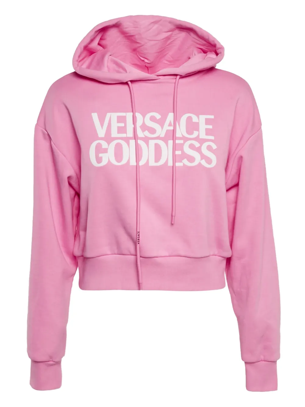 Versace Pre-Owned logo-print cropped hoodie | Pink | Image 1