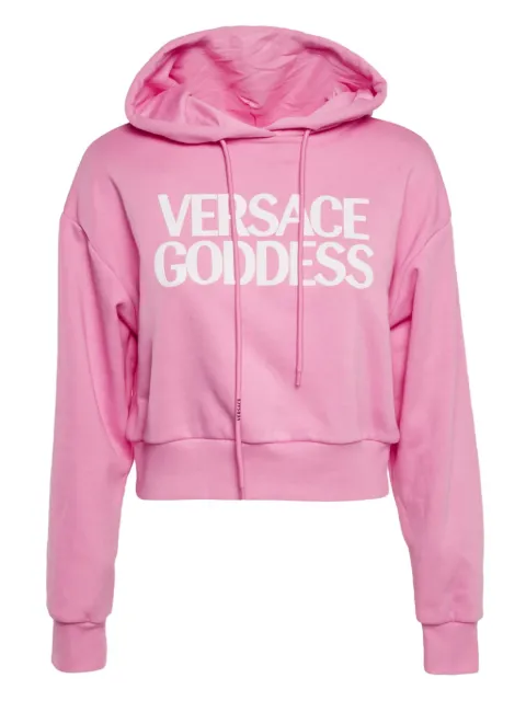 Versace Pre-Owned Felpa crop con logo e cappuccio
