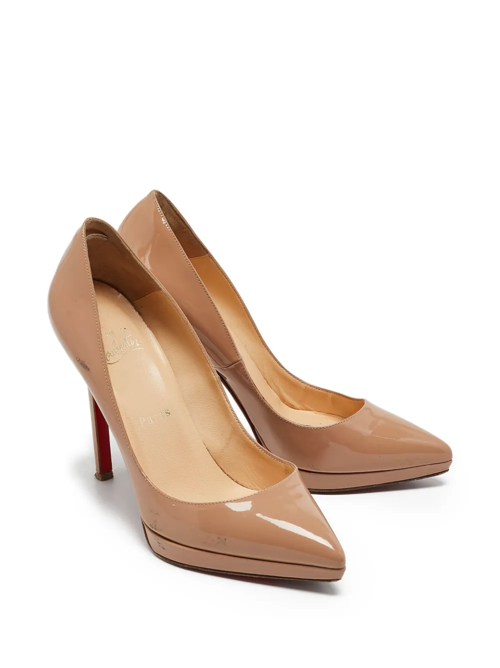 Christian Louboutin Pre-Owned 115 mm lakleren pumps - Beige