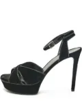 Saint Laurent Pre-Owned 110mm velvet platform sandals - Black