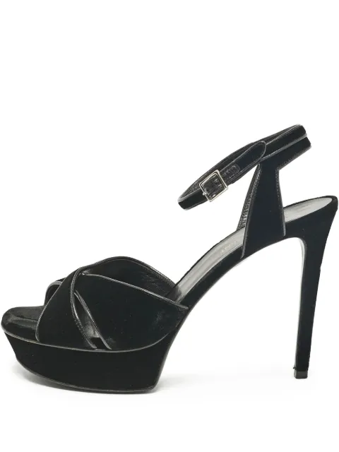 Saint Laurent Pre-Owned 110mm velvet platform sandals