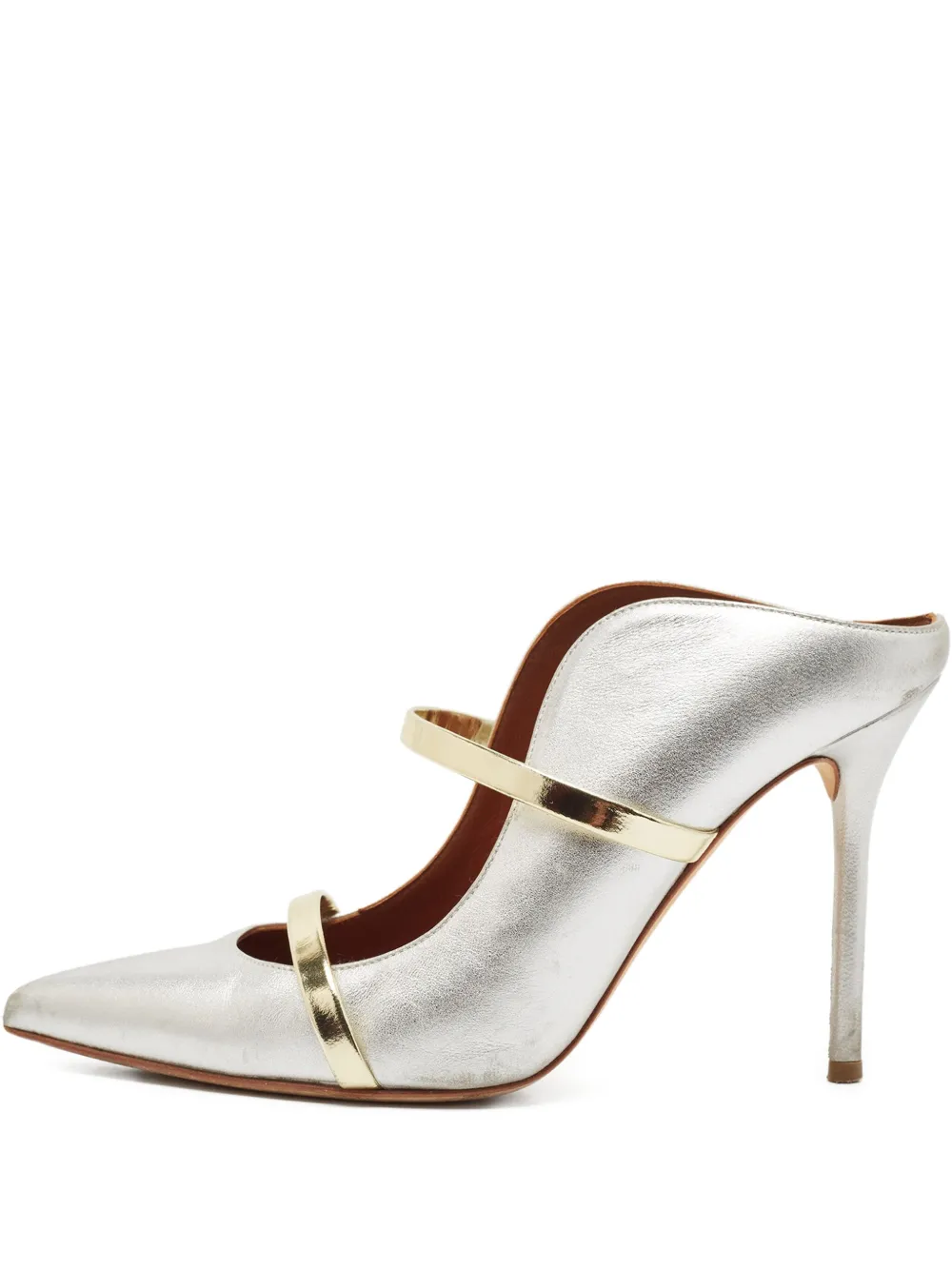 Malone Souliers pre-owned 100mm Maureen mules | Silver | Image 1