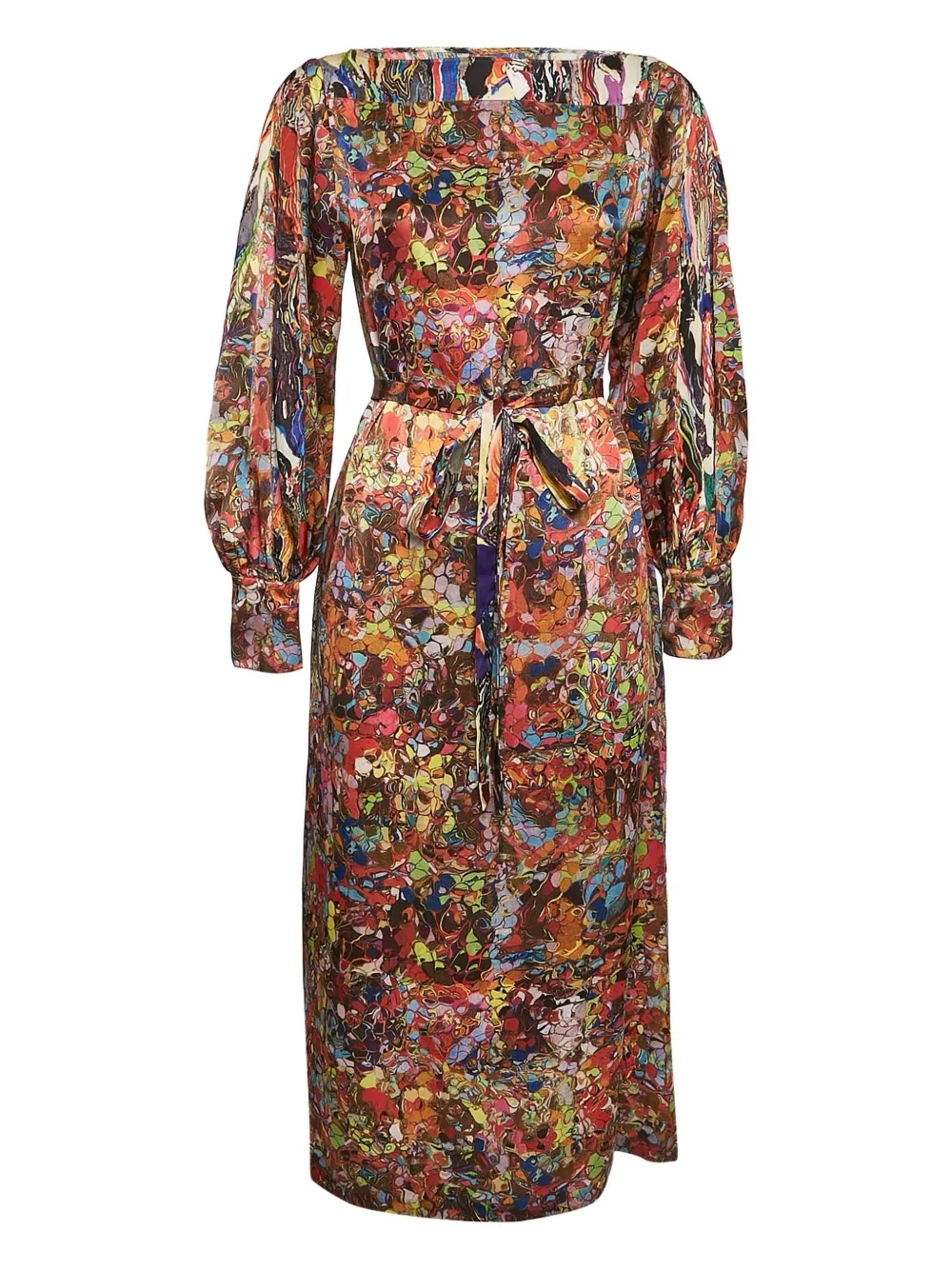 Dries Van Noten Pre-Owned silk midi dress | Red | Image 1