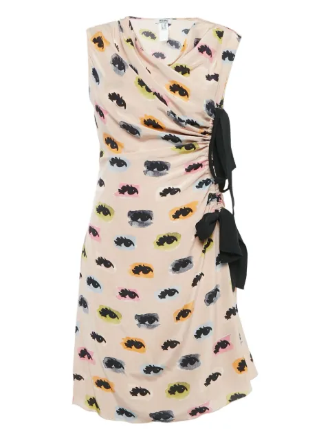 Moschino Pre-Owned ruched eye-print dress