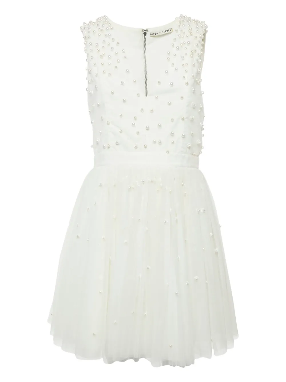 alice + olivia pre-owned pearl-embellished dress | White | Image 1