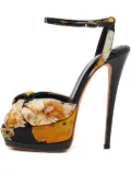 Giuseppe Zanotti Vintage floral-print platform heeled sandals - Black