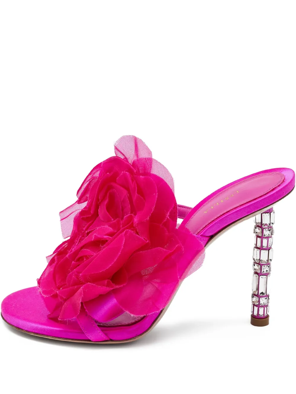Le Silla sandalias de archivo con volantes florales y tacón de 100mm | rosado | Image 1