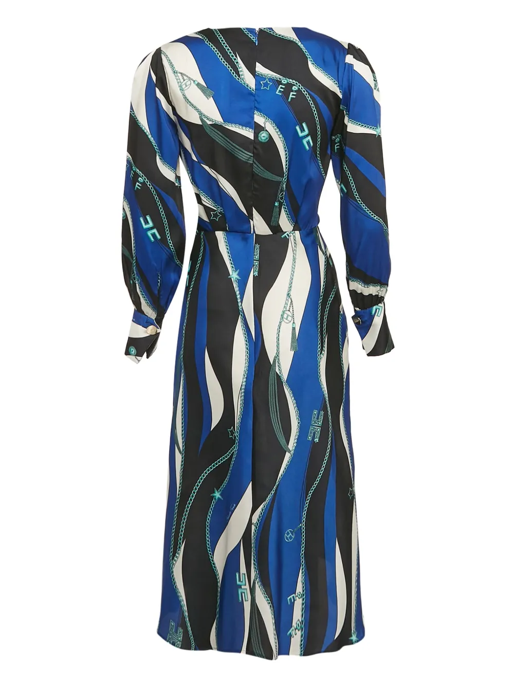 Elisabetta Franchi pre-owned wave-print wrap midi dress | Image 2