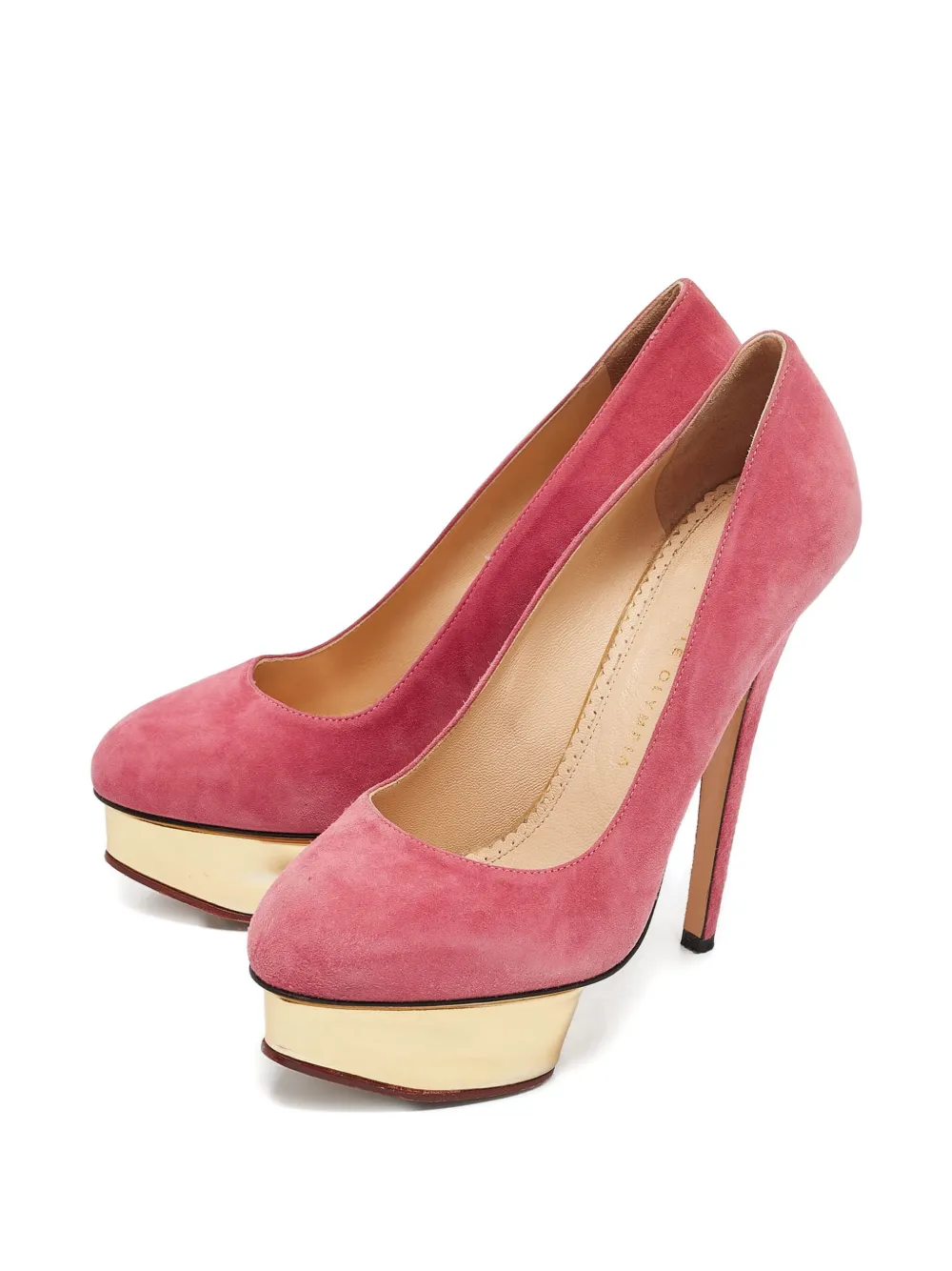Charlotte Olympia Pre-owned 150 mm suède pumps met plateauzool - Roze