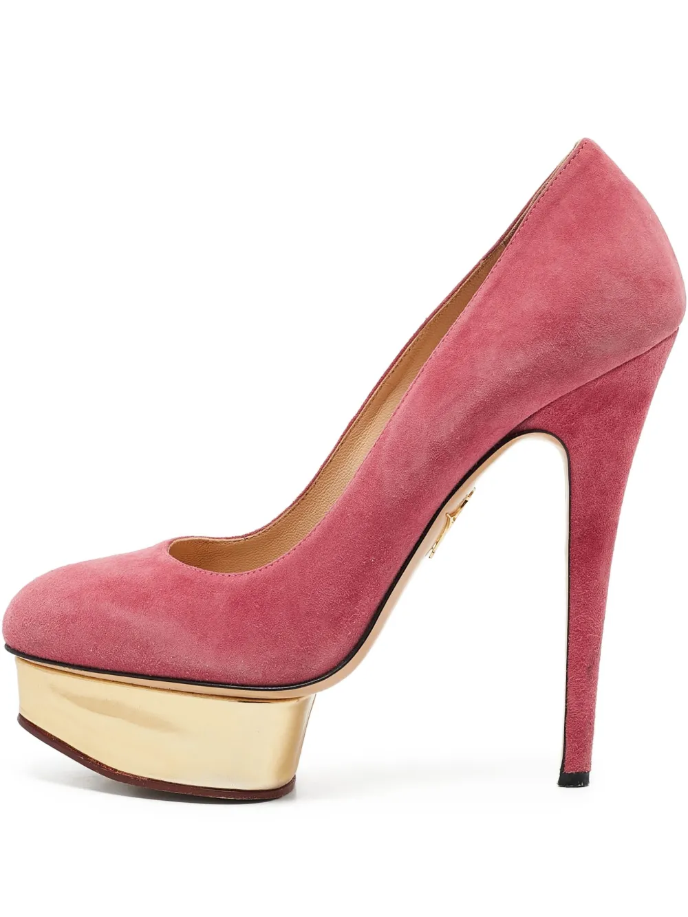 pre-owned 150mm suede platform pumps