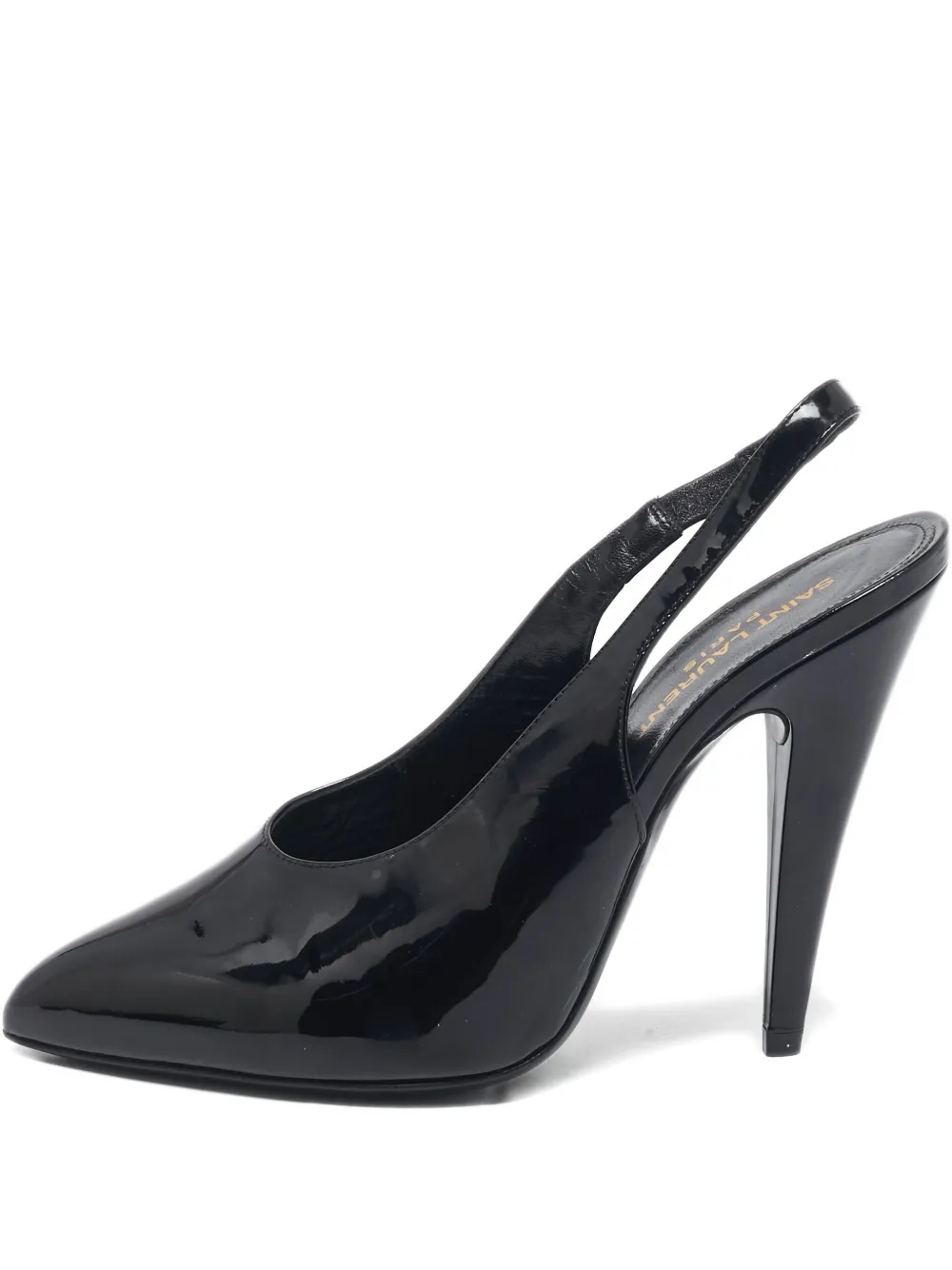 105mm leather heeled pumps