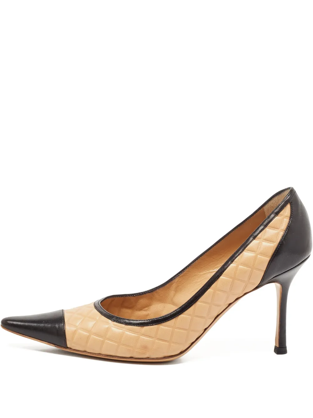CHANEL Pre-Owned 90mm leather pumps | Neutrals | Image 1