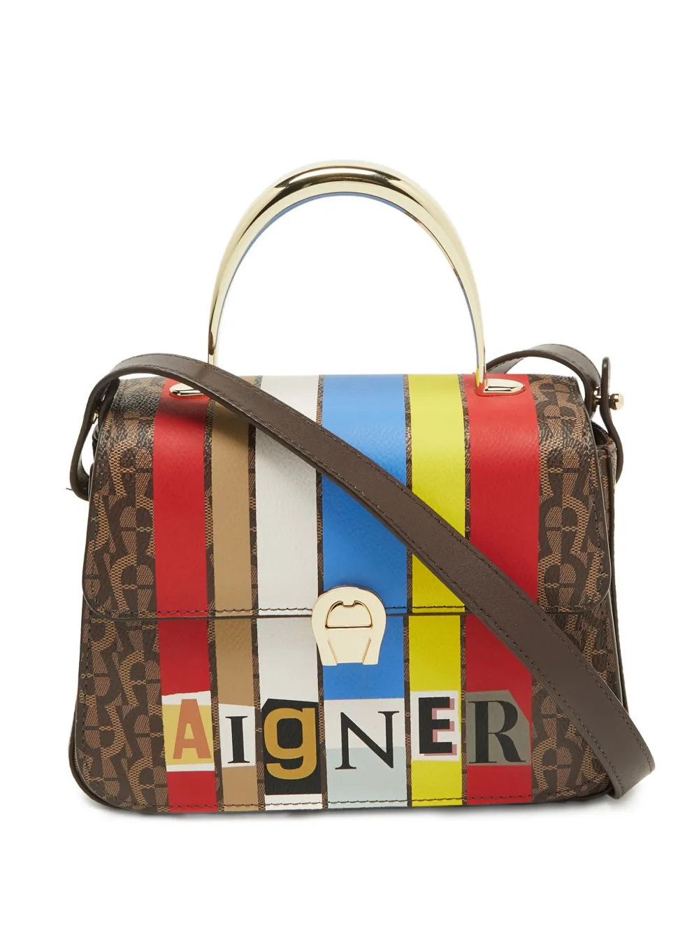Aigner Vintage pre-owned Zoe striped-pattern tote bag | Brown | Image 1