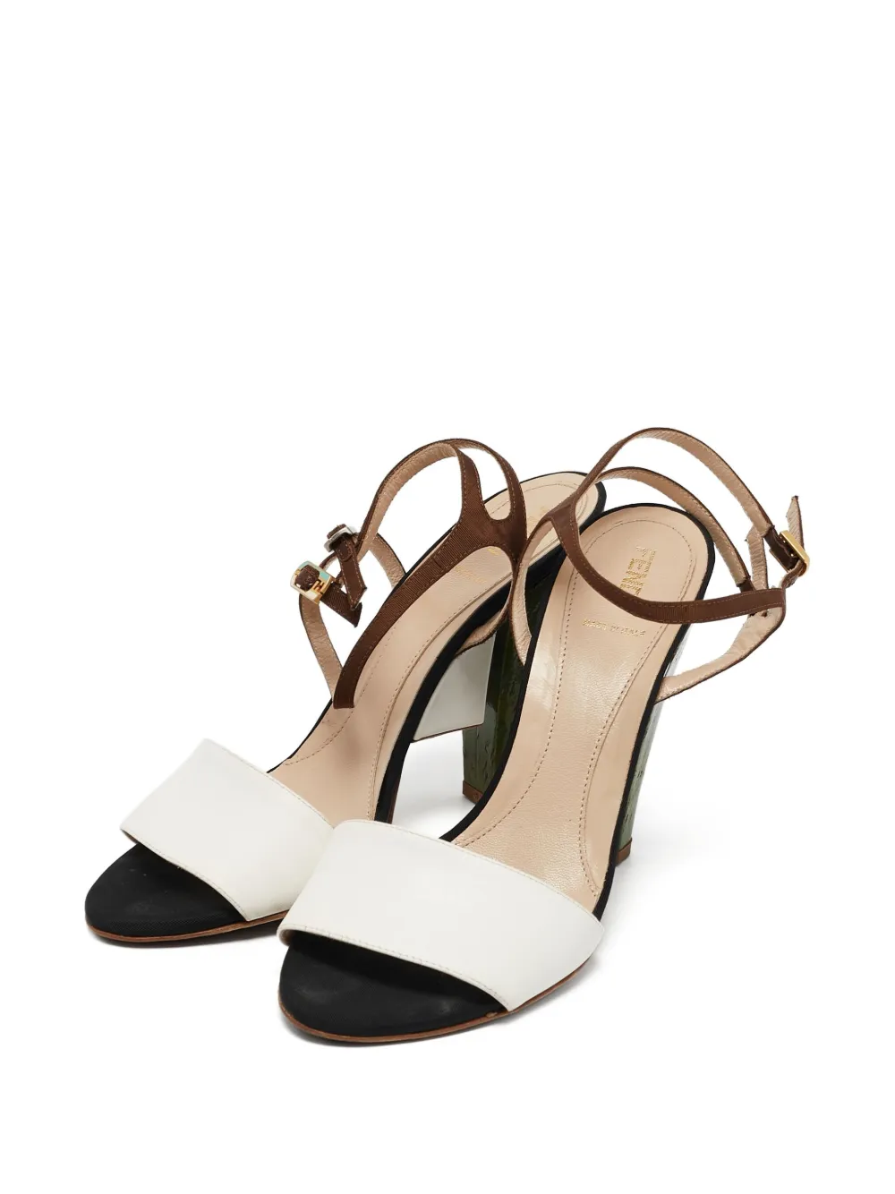 Fendi Pre-Owned 100mm two-tone block-heel sandals | Image 2