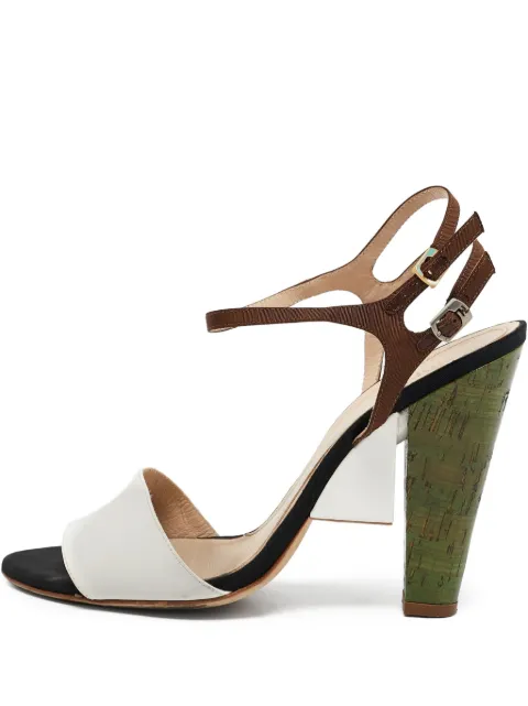 Fendi Pre-Owned 100mm two-tone block-heel sandals