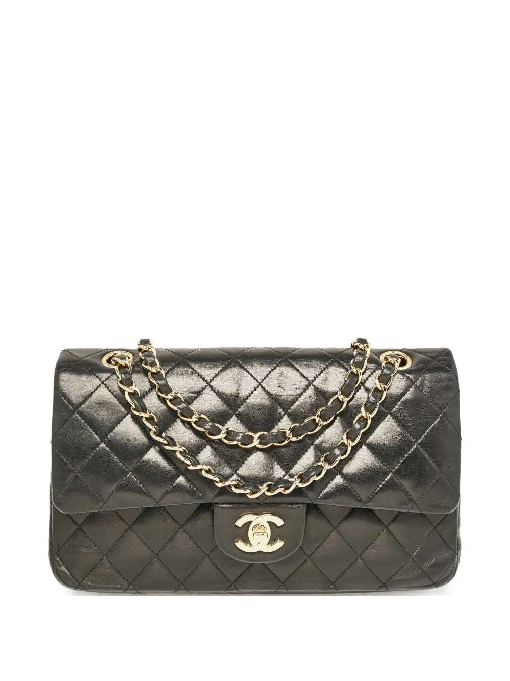 CHANEL Pre-Owned ダブルフラップ マトラッセレザーショルダーバッグ - ブラック CHANEL Pre-Owned ダブルフラップ マトラッセレザーショルダーバッグ - ブラック