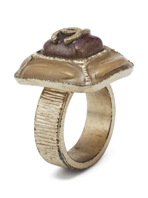 CHANEL Pre-Owned enamel-embellished ring