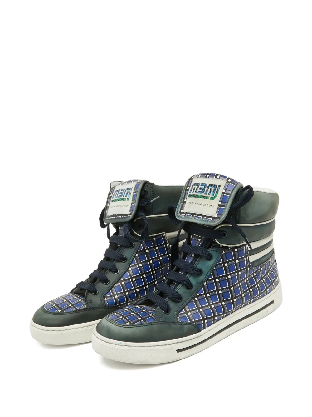 Marc Jacobs Vintage 2004 pre-owned plaid leather high-top sneakers | Image 2