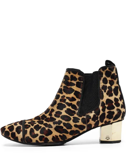 Tory Burch pre-owned 40mm leopard-print heeled ankle boots