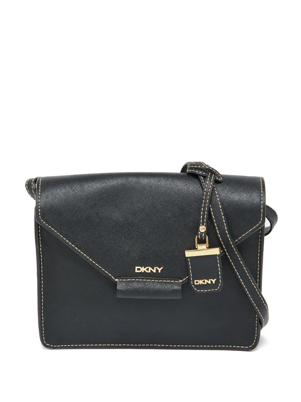 DKNY Vintage pre-owned Leather Flap Shoulder Bag - Nero