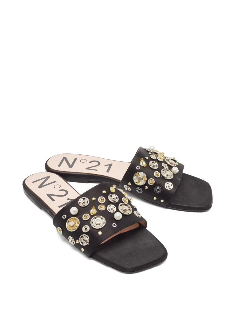 Nº21 Satijnen sandalen - Zwart