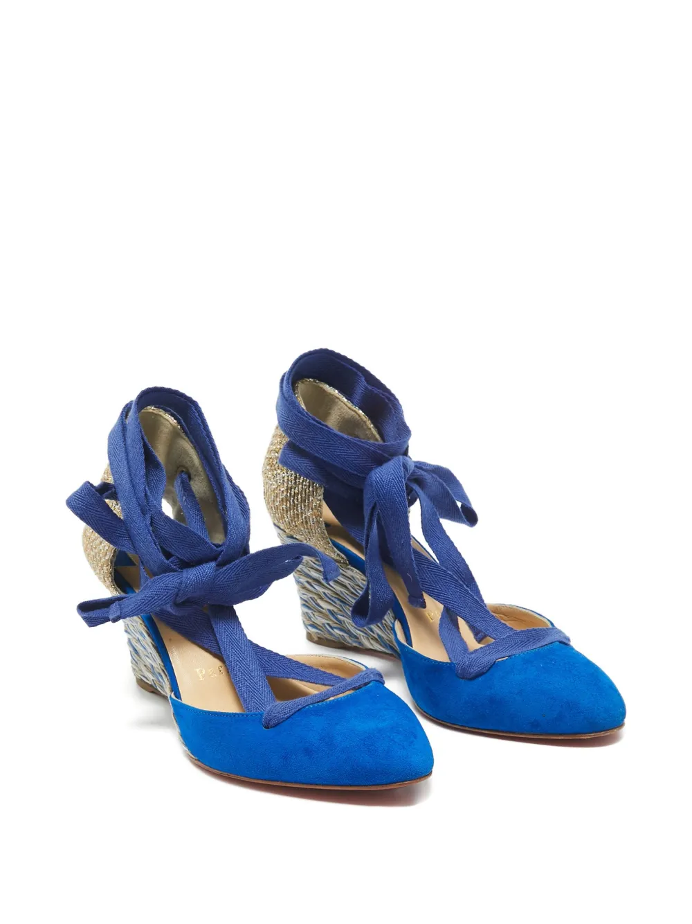 Pre-owned Christian Louboutin Suede Wedge Pumps