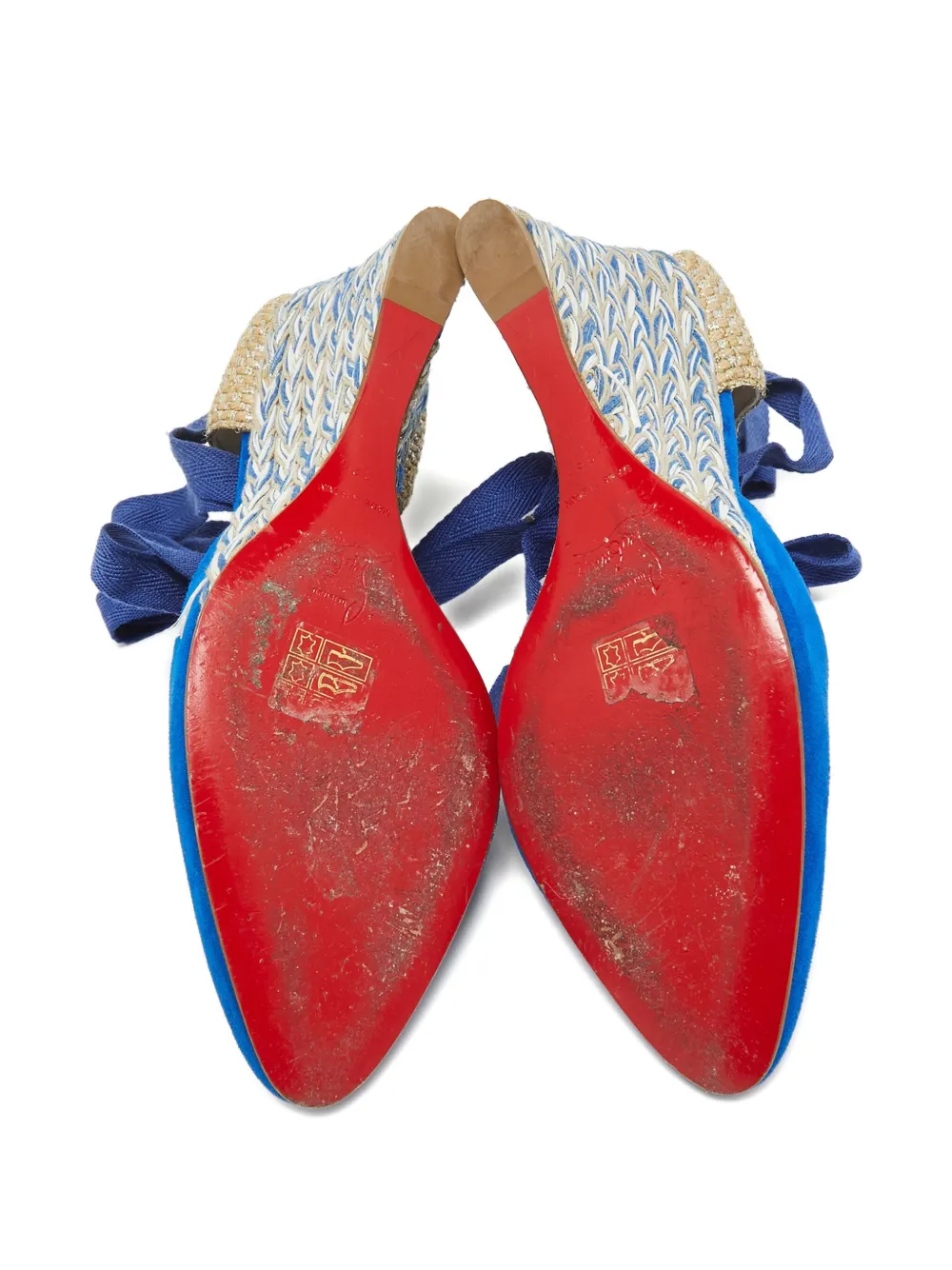Pre-owned Christian Louboutin Suede Wedge Pumps