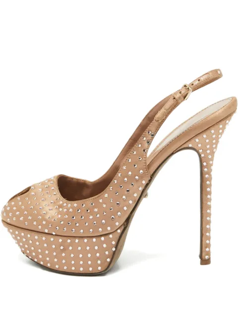 Sergio Rossi Vintage pre-owned 145mm crystal-embellished slingback pumps