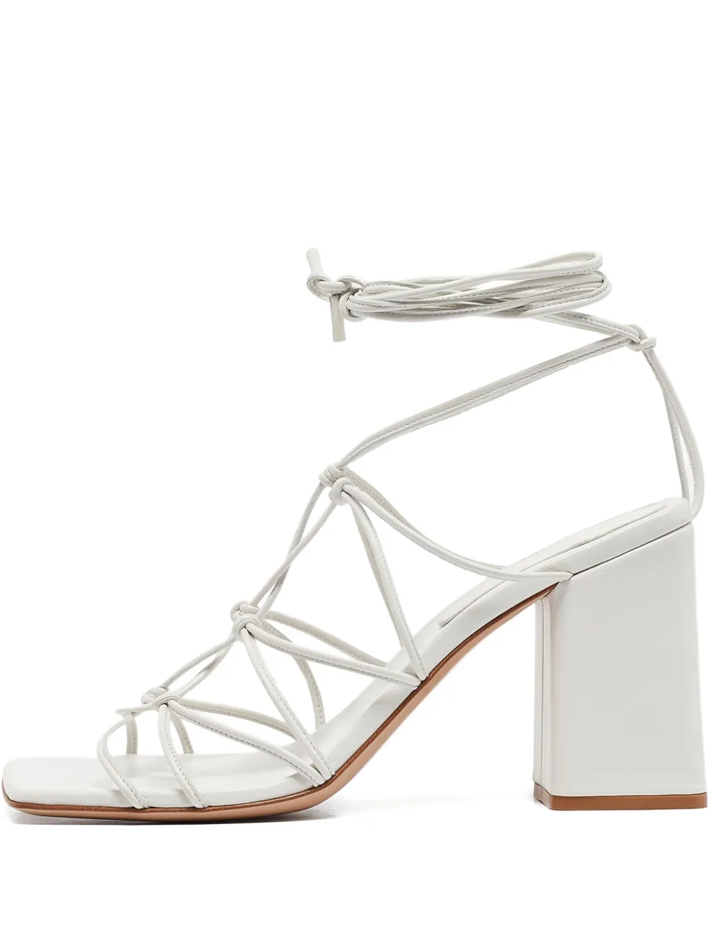 Gianvito Rossi pre-owned 90mm knotted leather sandals | White | Image 1