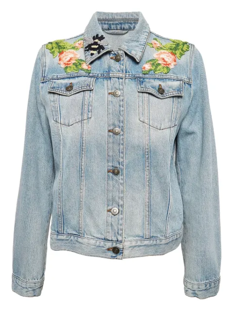 Gucci Pre-Owned Tiger-embroidered denim jacket